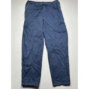 Unbranded Casual Pants Cotton Navy Blue Green Trim 35x29 Mens